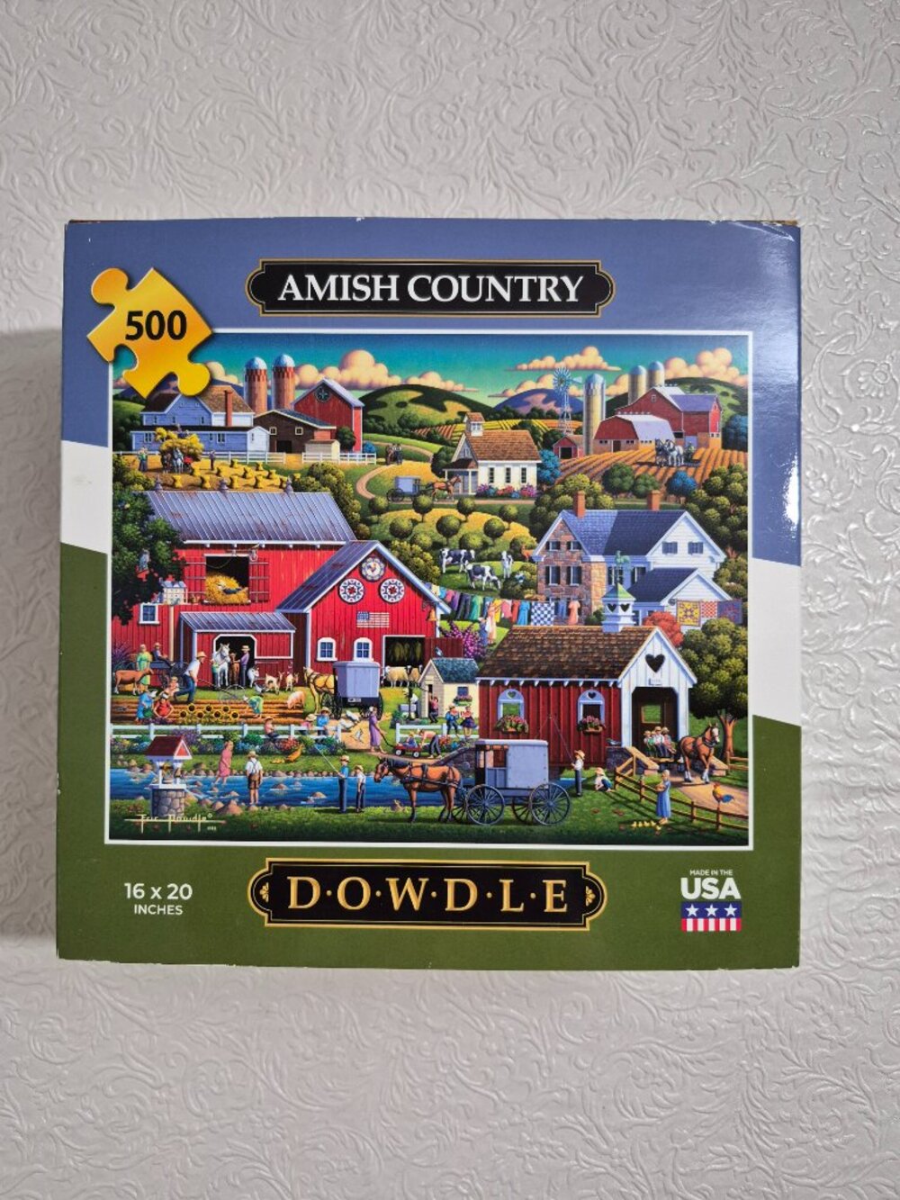 Dowdl 500 Piece Puzzle Amish Country Farm Community New Unused
